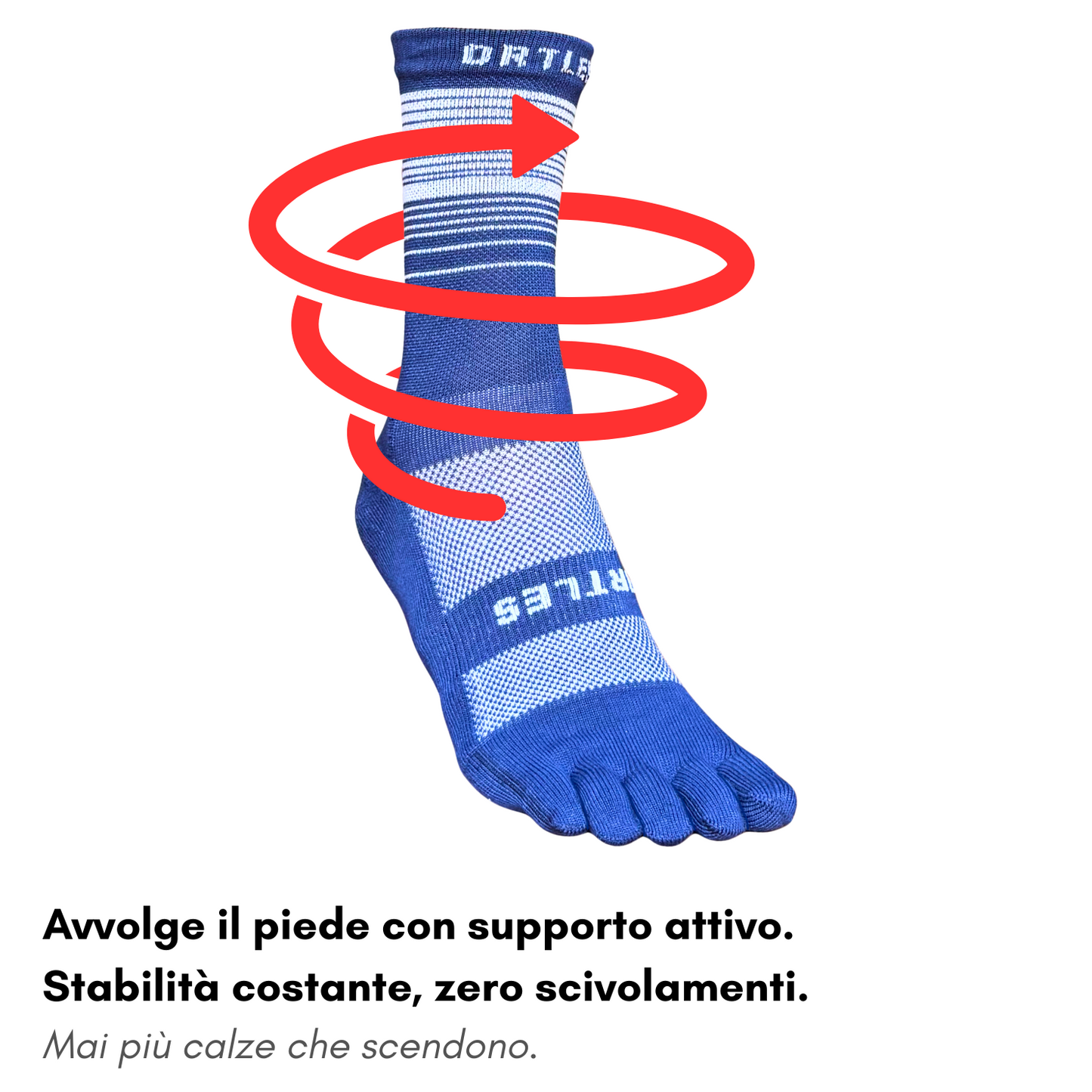 Elite Blu - Calze Compressive Alte 5 Dita