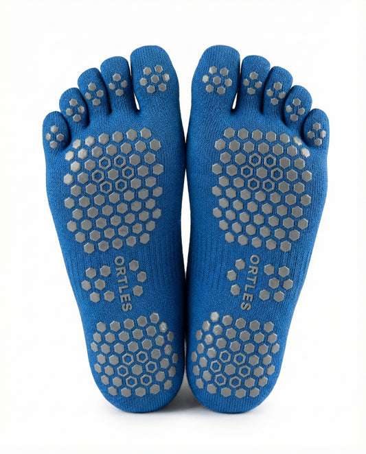 Ortles Pro Grip Blue - Calze Alte 5 Dita Antiscivolo