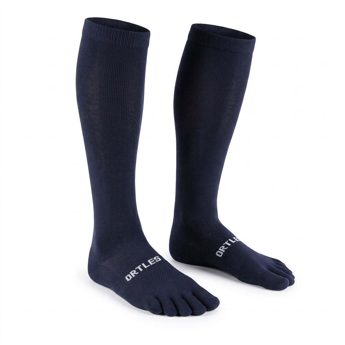 Soft Merino Blue - Calze alte al ginocchio a 5 dita