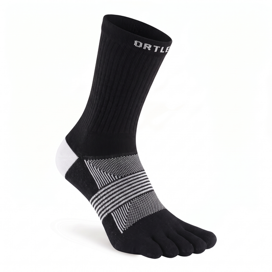 Ortles Basic 2 Black - 5-Toe Crew Socks