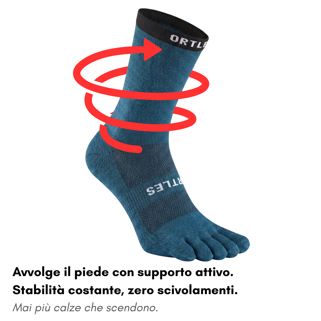 Elite – Chaussettes hautes de compression à 5 doigts