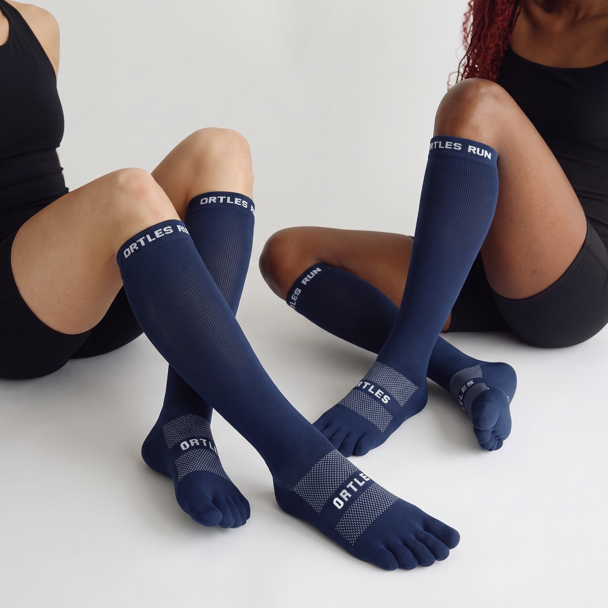 Flow+ All Blue - Calze alte al ginocchio a 5 dita