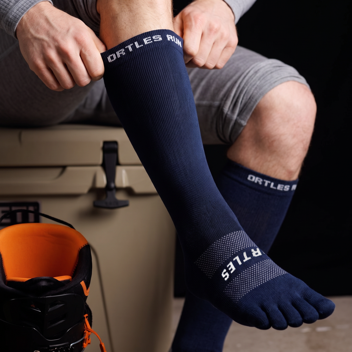Flow+ All Blue - Calze alte al ginocchio a 5 dita