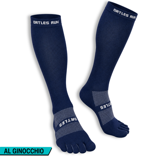 Flow+ All Blue - Calze alte al ginocchio a 5 dita