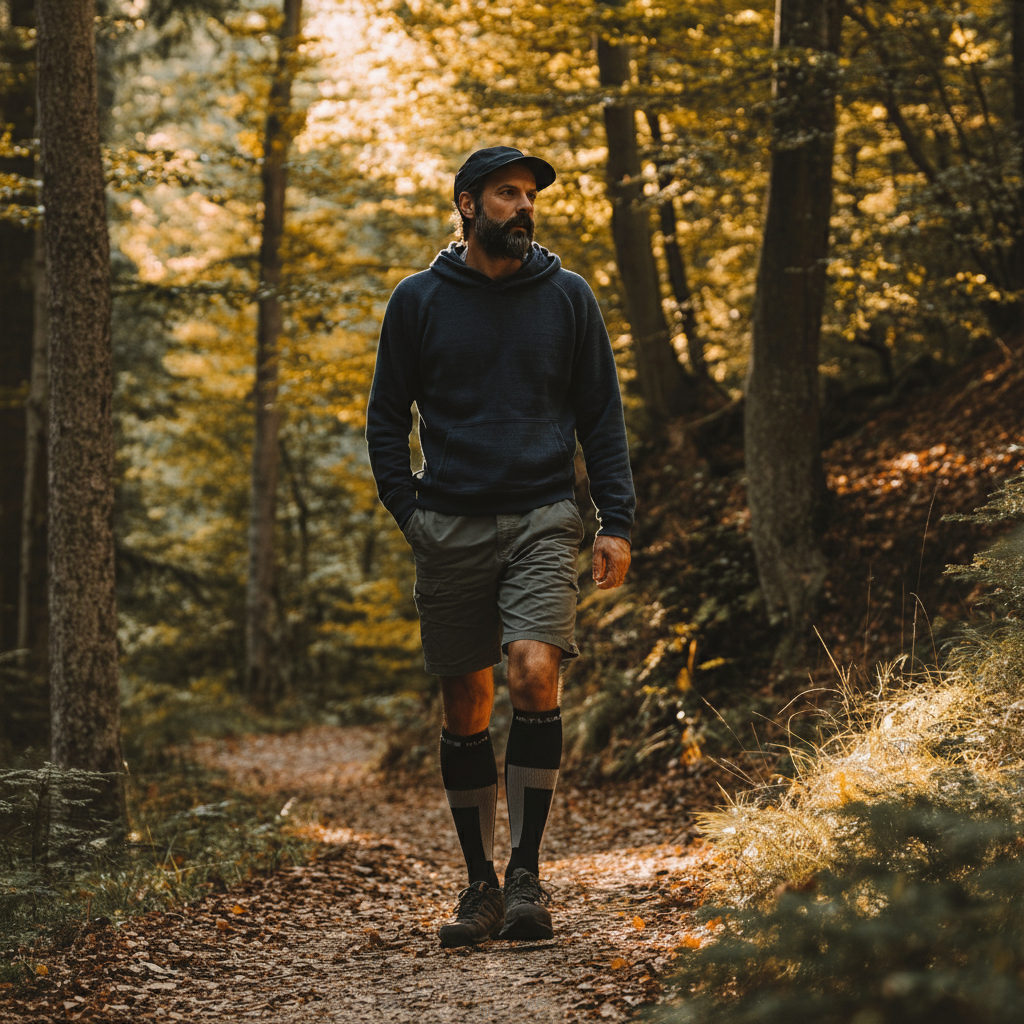 Flow+ Black - Calze alte al ginocchio a 5 dita