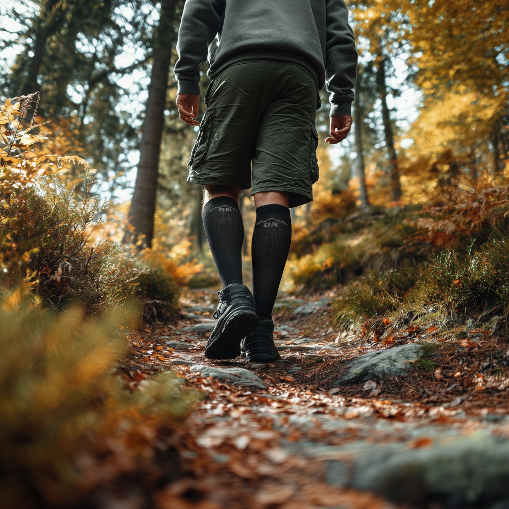 Flow+ Black - Calze alte al ginocchio a 5 dita