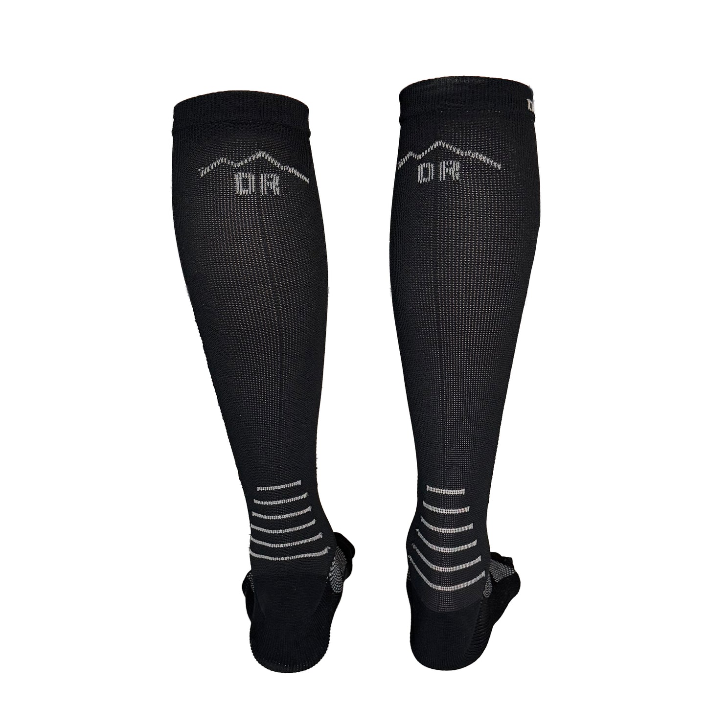 Flow+ Black - Calze alte al ginocchio a 5 dita