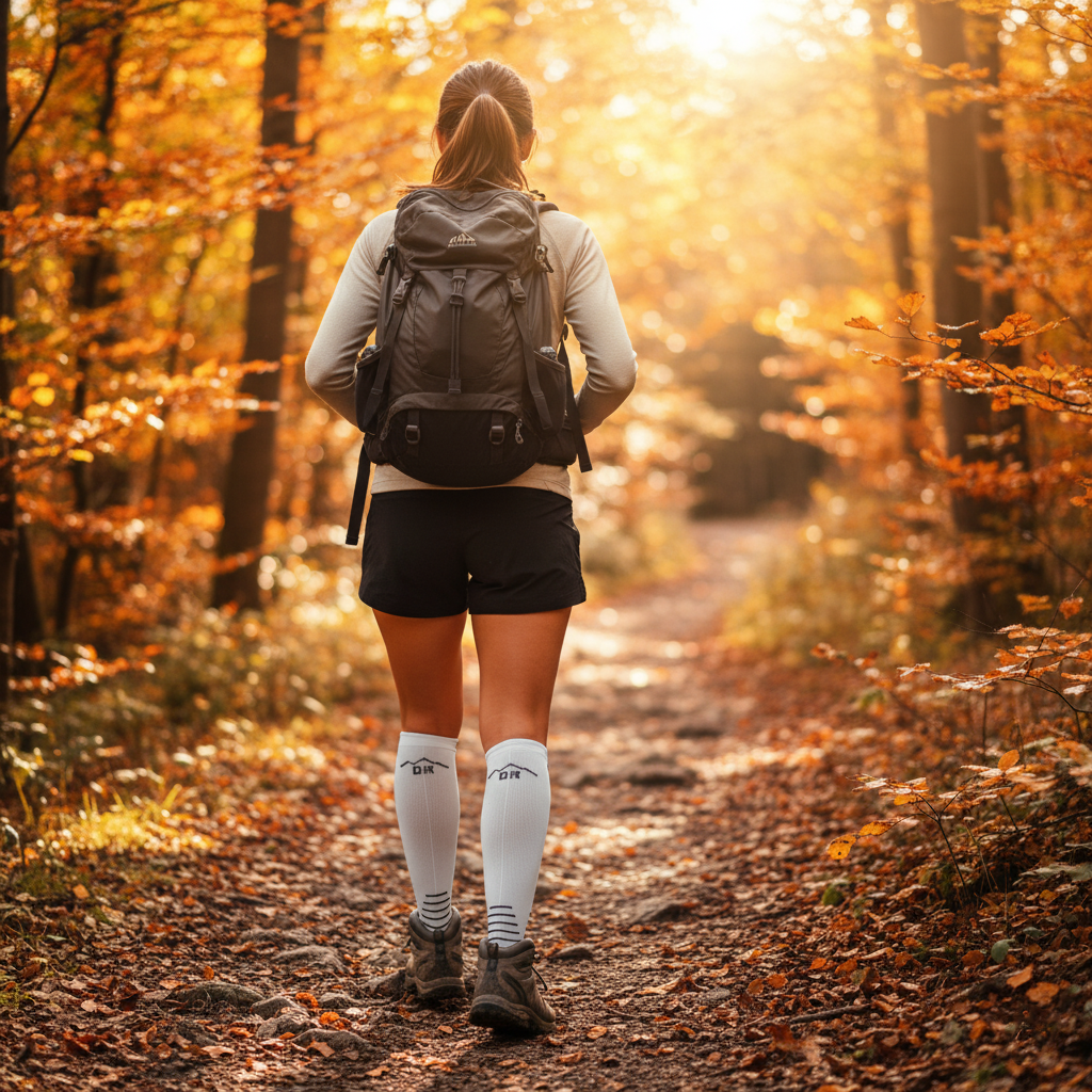 Flow+ White - Calze alte al ginocchio a 5 dita