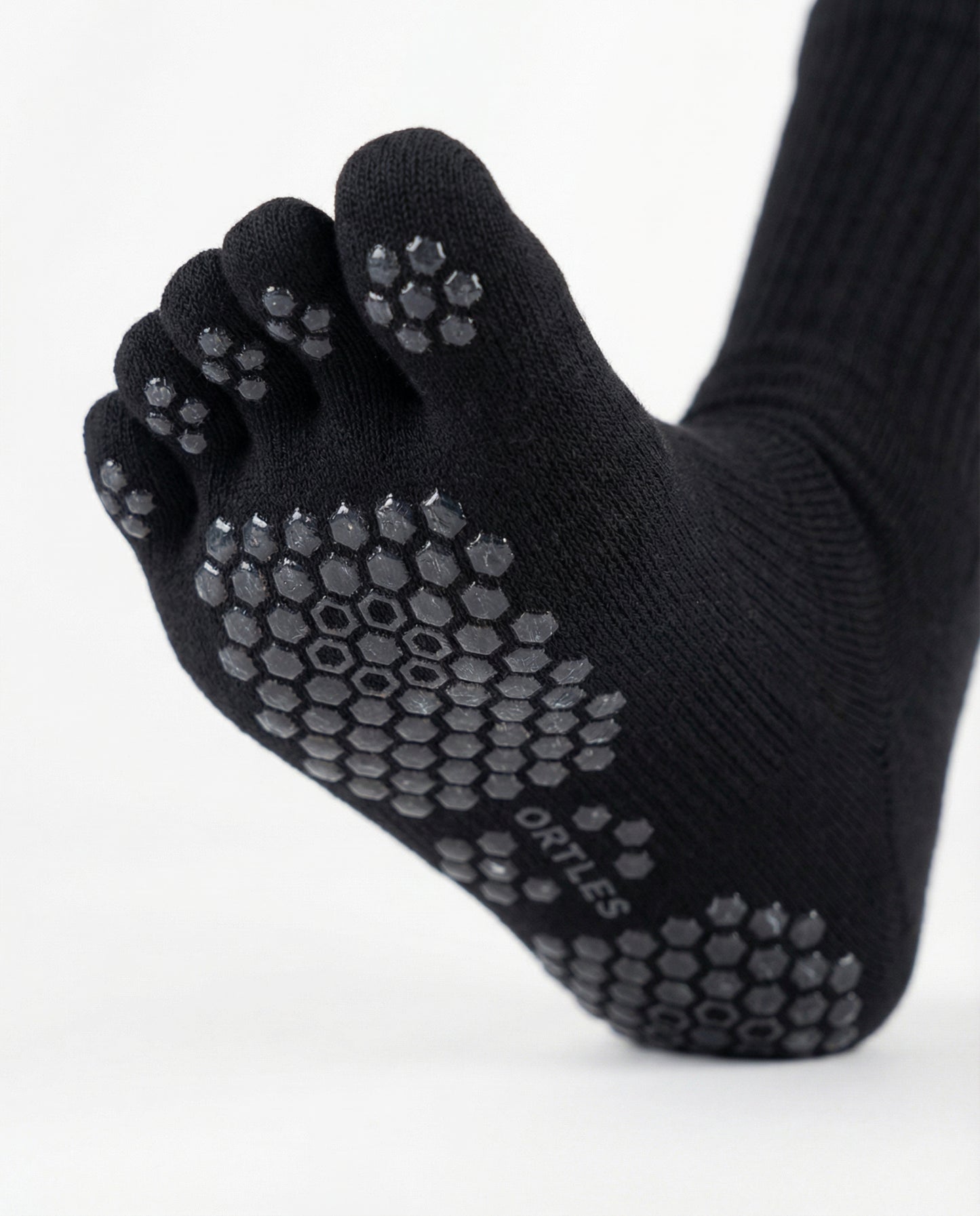 Ortles Pro Grip Noir - Chaussettes montantes antidérapantes à orteils