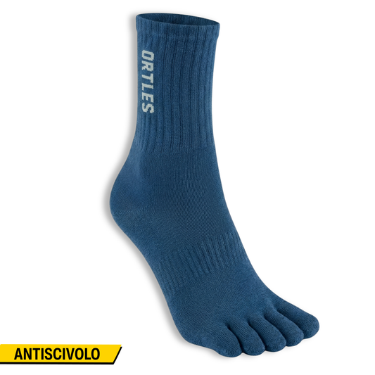 Ortles Pro Grip Blue - Calze Alte 5 Dita Antiscivolo