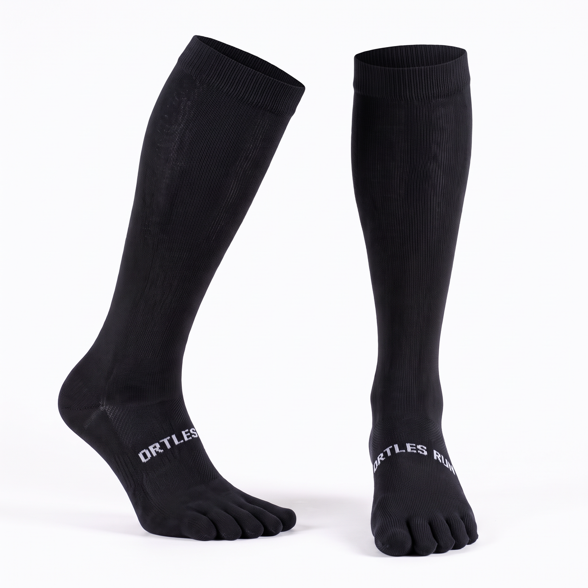 Soft Merino Black - Calze alte al ginocchio a 5 dita